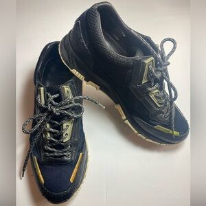 LANVIN Chic Designer Luxury Black Reflective Trainer Women's Sneakers